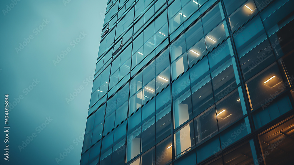 A modern office building with glass windows A modern office building with glass windows
