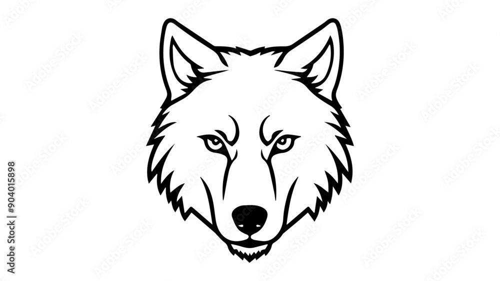 vector illustration of wolf head black an white vector illustration of wolf head black an white
