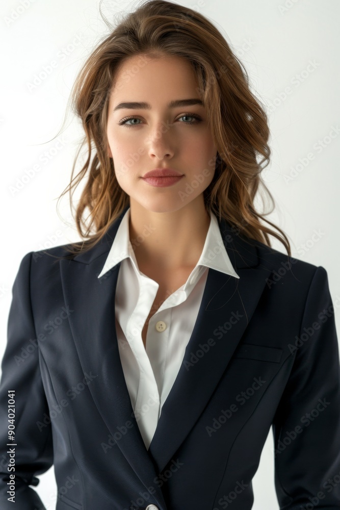 A businesswoman wearing formal suit isolated created with Generative AI A businesswoman wearing formal suit isolated created with Generative AI