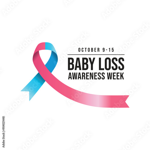 Baby Loss Awareness Week vector design template good for celebration usage. Baby Loss Awareness Week design. Vector ribbon. flat design. eps 10.