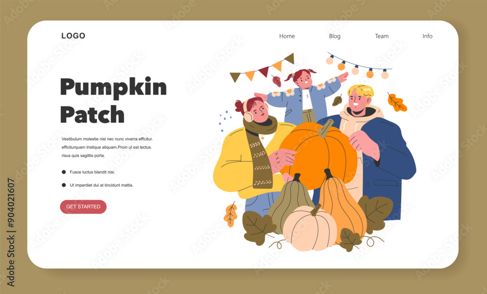 Fototapeta premium Welcome Fall. Flat Vector Illustration