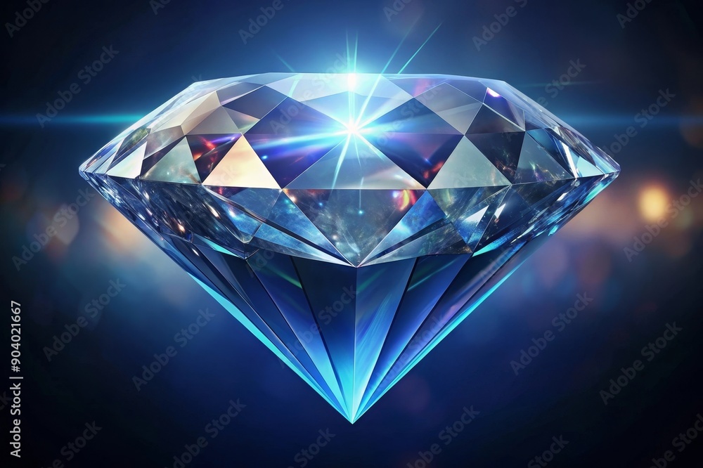 A mesmerizing blue diamond, sparkling with brilliance, symbolizes luxury, success, and the pursuit of excellence. Its facets reflect light, creating a dazzling display of color and depth, representing A mesmerizing blue diamond, sparkling with brilliance, symbolizes luxury, success, and the pursuit of excellence. Its facets reflect light, creating a dazzling display of color and depth, representing