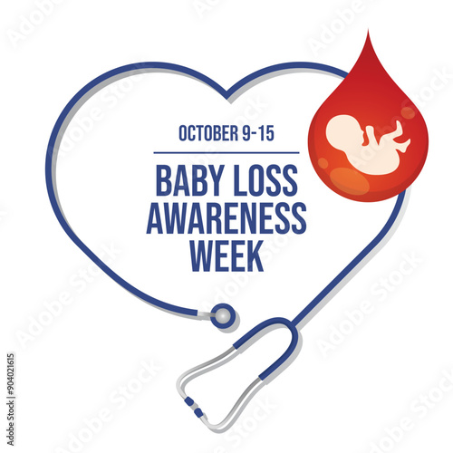 Baby Loss Awareness Week vector design template good for celebration usage. Baby Loss Awareness Week design. Vector ribbon. flat design. eps 10.