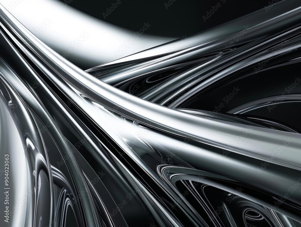 Abstract metallic background with flowing lines. Abstract metallic background with flowing lines.