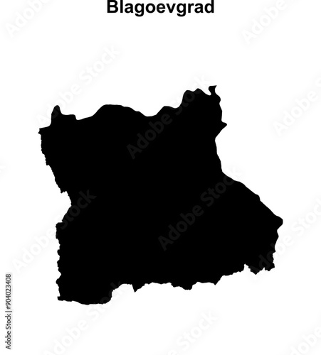 Blagoevgrad province blank outline map photo