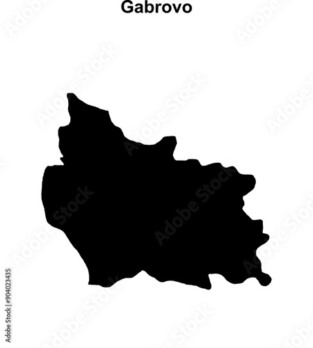 Gabrovo province blank outline map
