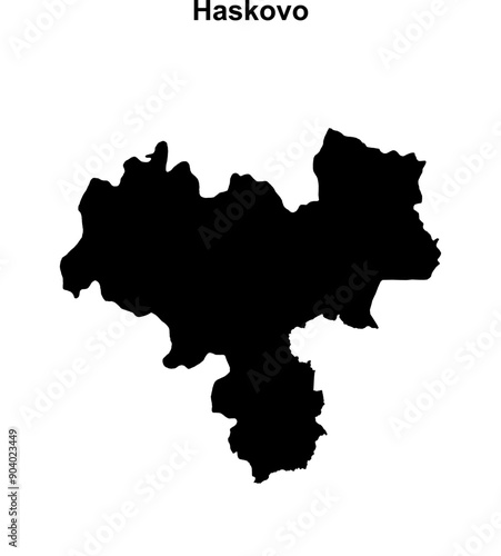 Haskovo province blank outline map