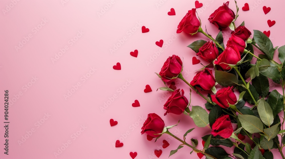 Stunning red roses arranged in heart shapes create a vibrant visual perfect for love and romance themes Stunning red roses arranged in heart shapes create a vibrant visual perfect for love and romance themes