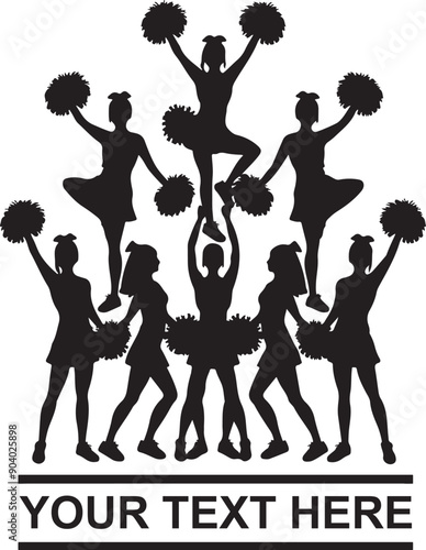 Cheerleaders Monogram Vector