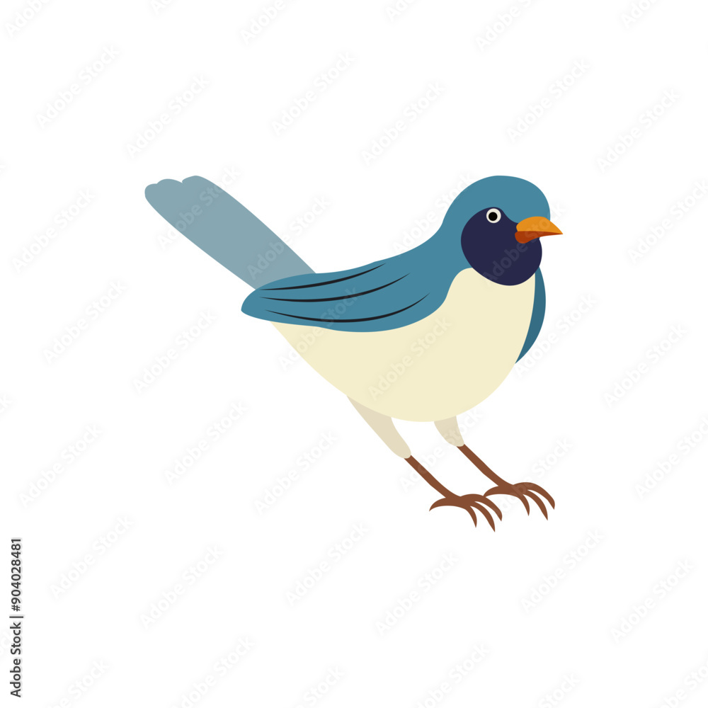 Obraz premium Bird minimalist vector illustration ,simple transparent graphic element .Isolated on white background