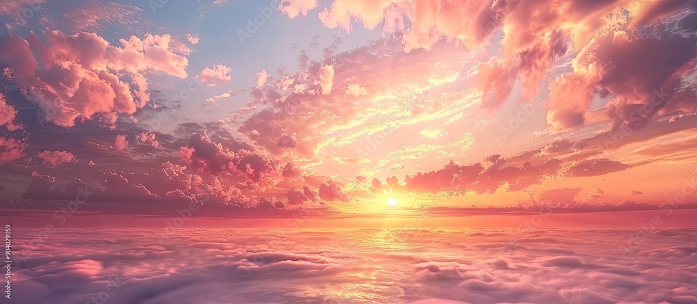 A captivating sunset view with a beautiful sky and copy space image A captivating sunset view with a beautiful sky and copy space image