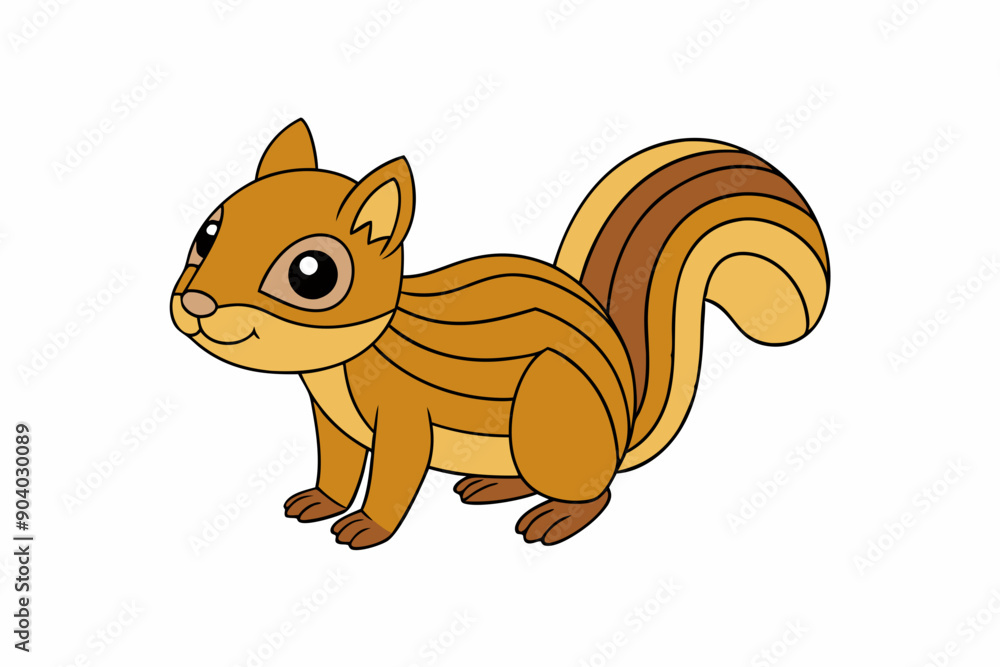 Indian Palm Squirrel Vector Illustration - Cartoon Clipart Line Art Design Indian Palm Squirrel Vector Illustration - Cartoon Clipart Line Art Design