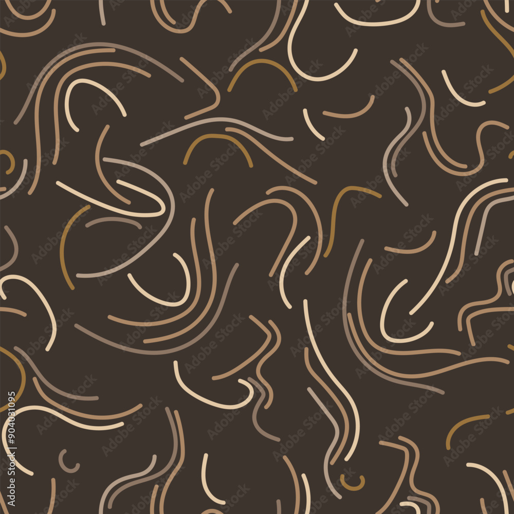 Obraz premium Seamless coffee pattern with hand-drawn stripes.