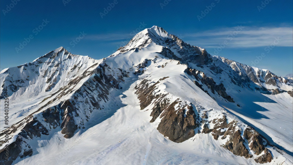 Snow-capped mountains under a clear blue sky Snow-capped mountains under a clear blue sky