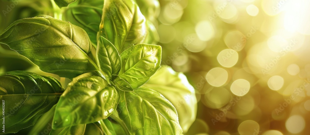 Close up image of a basil leaf highlighting phosphorus deficiency with a blurred background ideal as a copy space image Close up image of a basil leaf highlighting phosphorus deficiency with a blurred background ideal as a copy space image