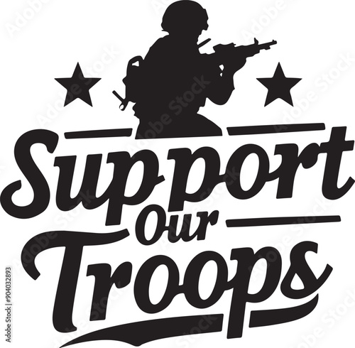Soldier Support Our Troops Silhouette Vector