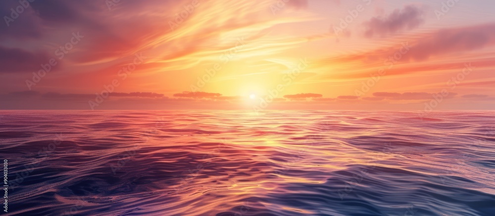 Sunset over the ocean with a breathtaking view and a serene atmosphere ideal for a copy space image Sunset over the ocean with a breathtaking view and a serene atmosphere ideal for a copy space image