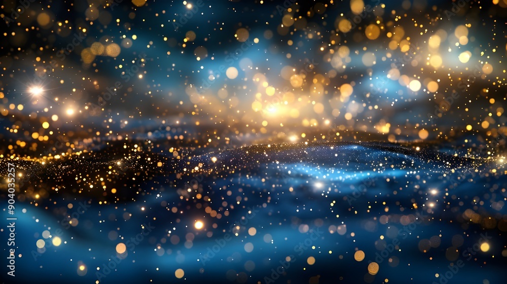 abstract blue and gold background with particles abstract blue and gold background with particles