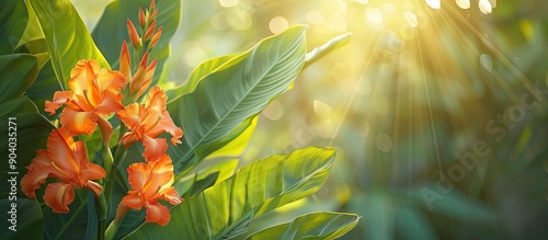 Sierra Leone s canna plant also known as Indian shot or African arrowroot belongs to the cannaceae family with a lovely copy space image available photo