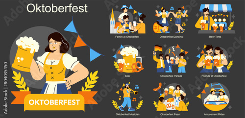 Oktoberfest. Flat Vector Illustration