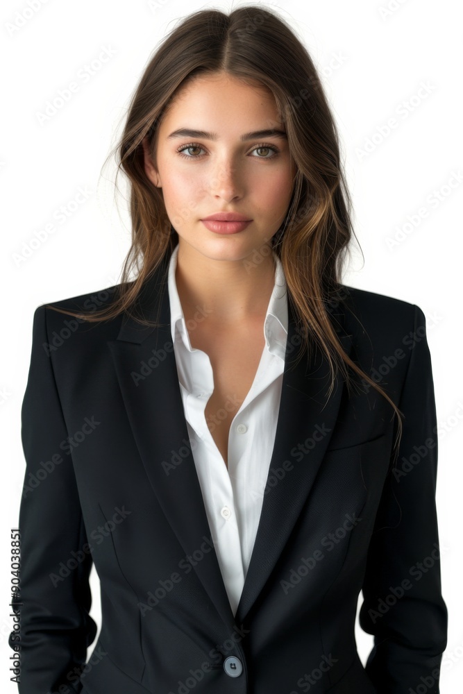A businesswoman wearing formal suit isolated created with Generative AI A businesswoman wearing formal suit isolated created with Generative AI