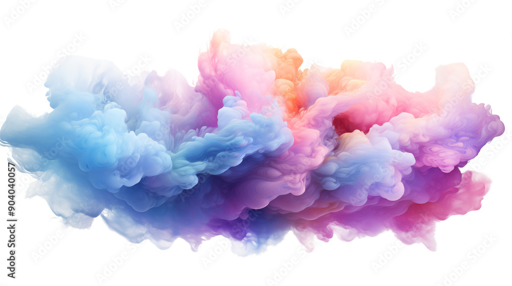 Fototapeta premium Vibrant rainbow color cloud illustration.