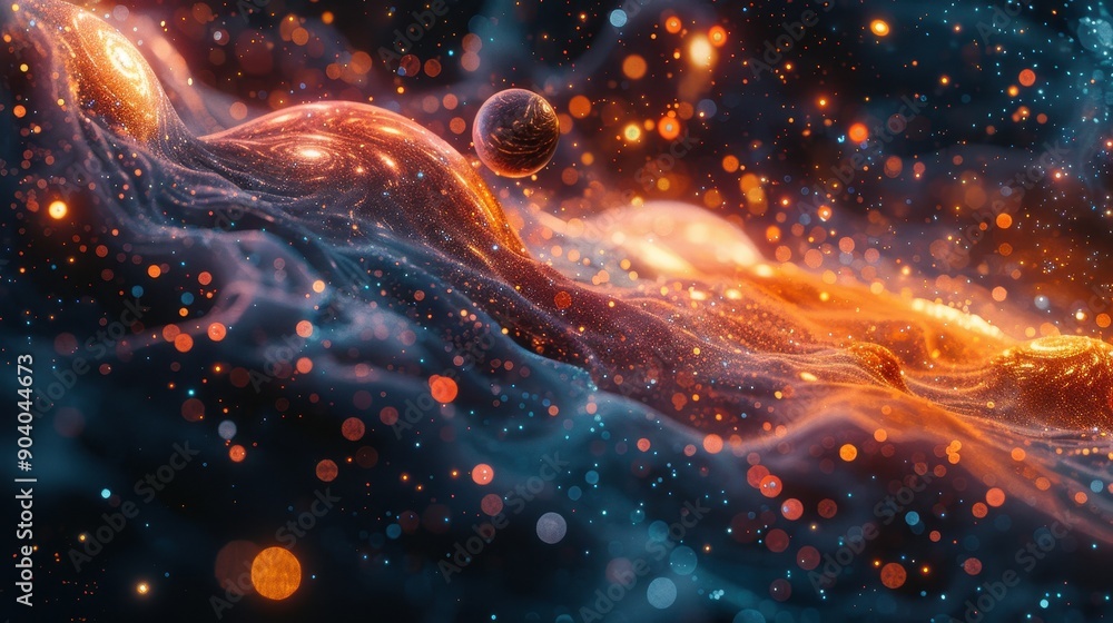 Abstract 3D Background with Orange and Blue Lights Abstract 3D Background with Orange and Blue Lights