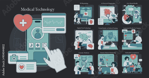 Medical Technology. Flat Vector Illustration