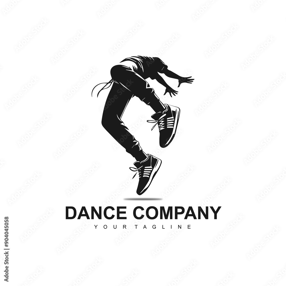 Hiphop dancer silhouette illustration Hiphop dancer silhouette illustration