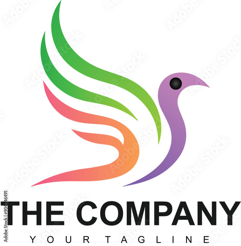 Bird colorful abstract logo