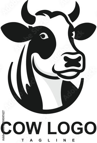 Hand drawn cow logo design