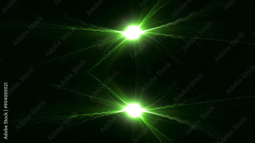 energievoller leuchtender Lichtschweif, Blitz, Energie, Reaktion, Spannung, Technik, Wissenschaft, Elektrizität, Dynamik, futuristisch, Design, Hochspannung, Energieversorgung, grün, schwarz
