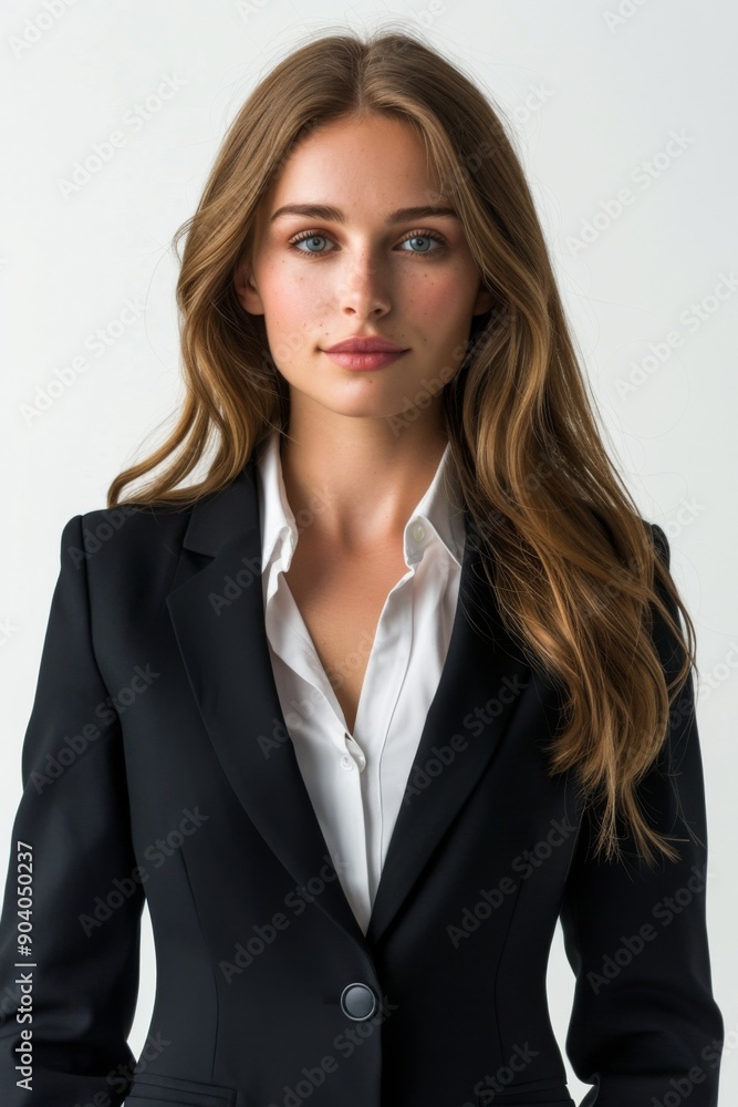A businesswoman wearing formal suit isolated created with Generative AI A businesswoman wearing formal suit isolated created with Generative AI
