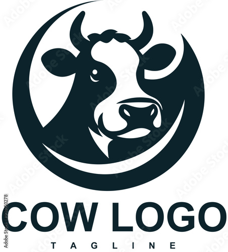 Hand drawn cow logo design