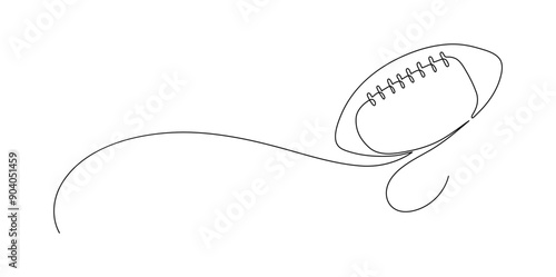 American-football ball. Continuous line drawing.
