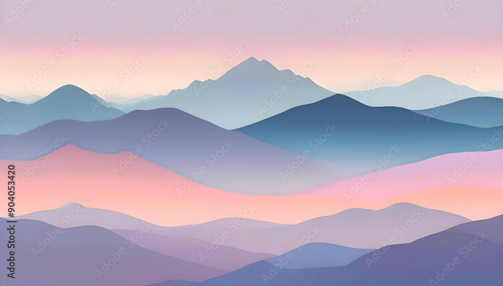 mountains in the fog illustration mountains in the fog illustration