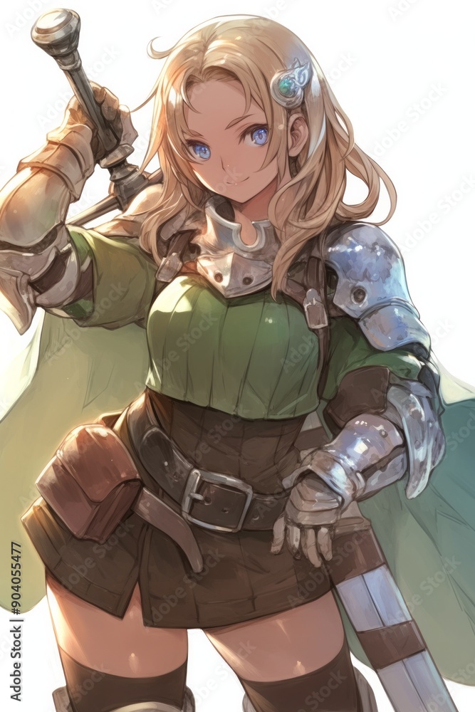 Anime style female warrior Anime style female warrior