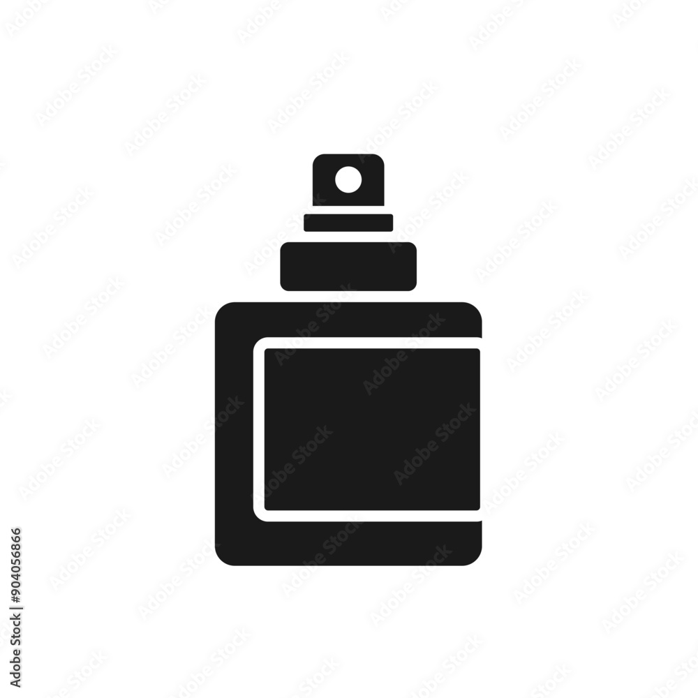 Bottle of perfume for male and female icon. Minimalist geometric pictogram in silhouette. Fragrance tester without a cap symbol. For website, mobile app, logo template, decoration. Vector illustration Bottle of perfume for male and female icon. Minimalist geometric pictogram in silhouette. Fragrance tester without a cap symbol. For website, mobile app, logo template, decoration. Vector illustration
