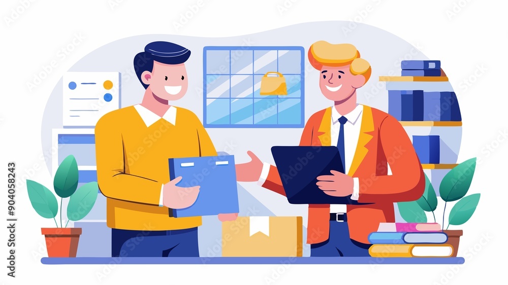 Forging strong business relationships is the key to success. This image depicts a wholesale sales representative engaging with a client, highlighting the importance of building trust and partnerships. Forging strong business relationships is the key to success. This image depicts a wholesale sales representative engaging with a client, highlighting the importance of building trust and partnerships.