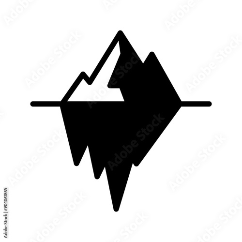 iceberg icon vector. arctic symbol. Linear style sign for mobile concept color editable