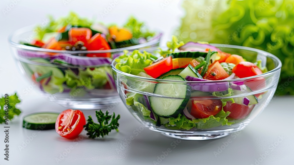 Fresh salad as the most popular salad Bowls with vegetables for healthy diet Fresh salad as the most popular salad Bowls with vegetables for healthy diet