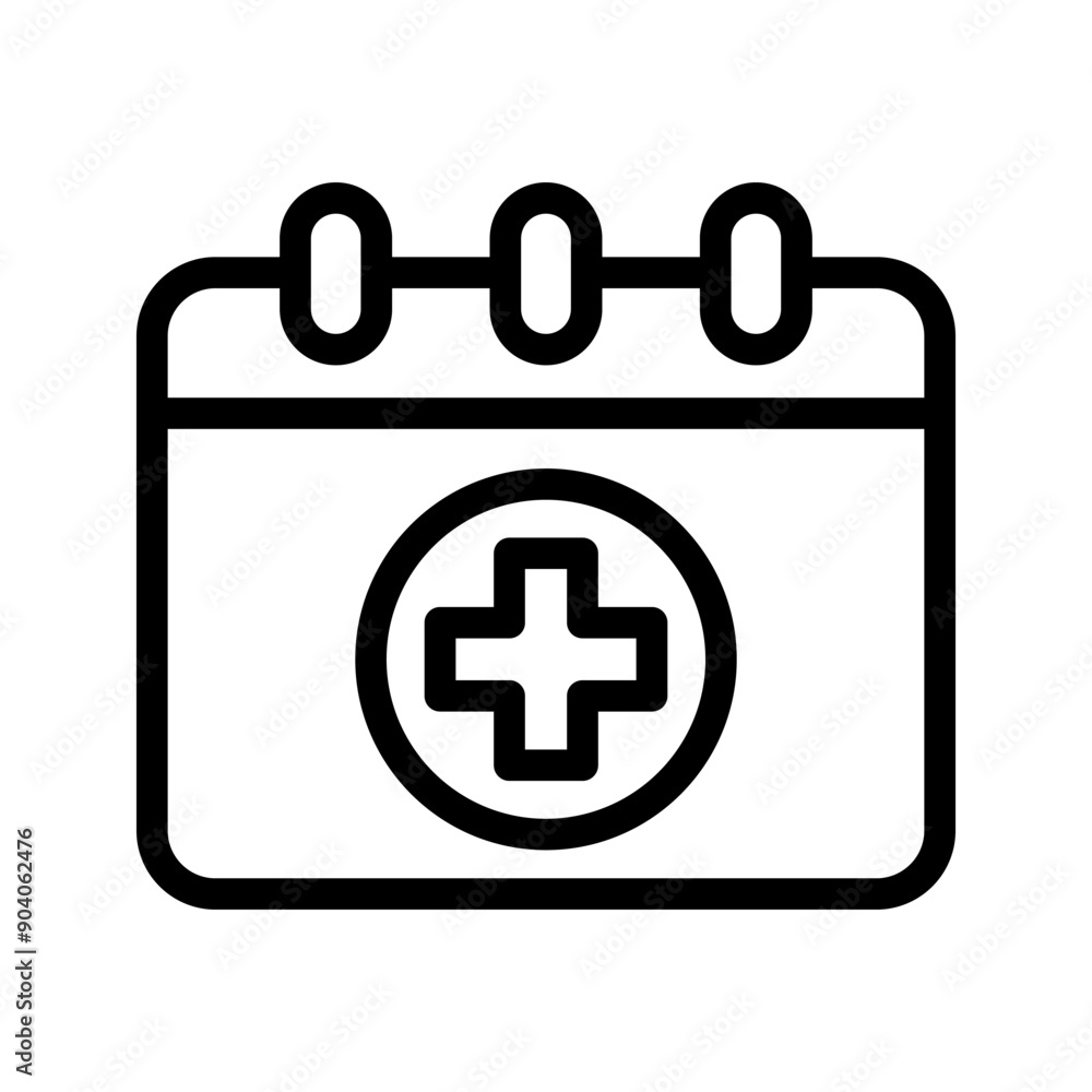Medical calendar line icon color editable Medical calendar line icon color editable