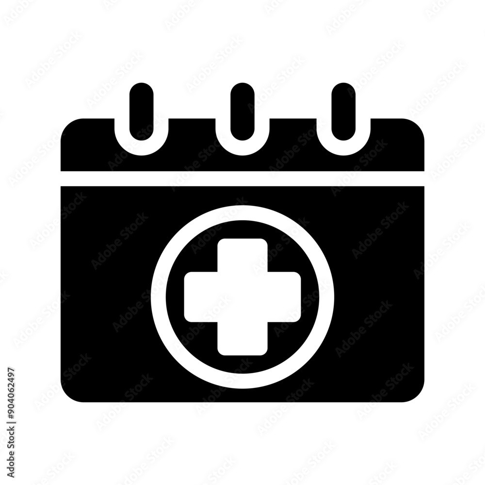 Medical calendar line icon color editable Medical calendar line icon color editable