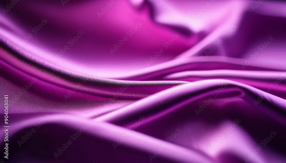 Fototapeta premium Purple draped satin as a background. Close up. 