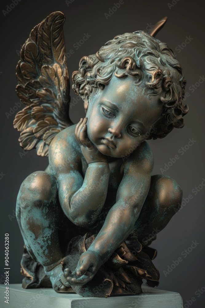 A baby angel statue A baby angel statue