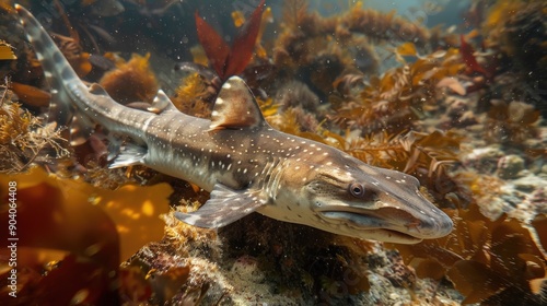A catshark Scyliorhinus canicula on a reef in Cornwall
