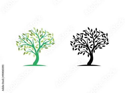 tree silhouette logo design vector illustration 
