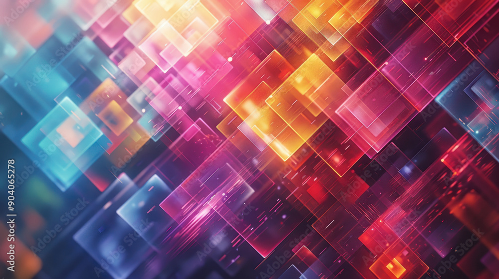 Technology Background, Stunning abstract background filled with interlocking geometric patterns in bright hues. Central empty area allows for personalized text or logos. Ideal for Technology Background, Stunning abstract background filled with interlocking geometric patterns in bright hues. Central empty area allows for personalized text or logos. Ideal for