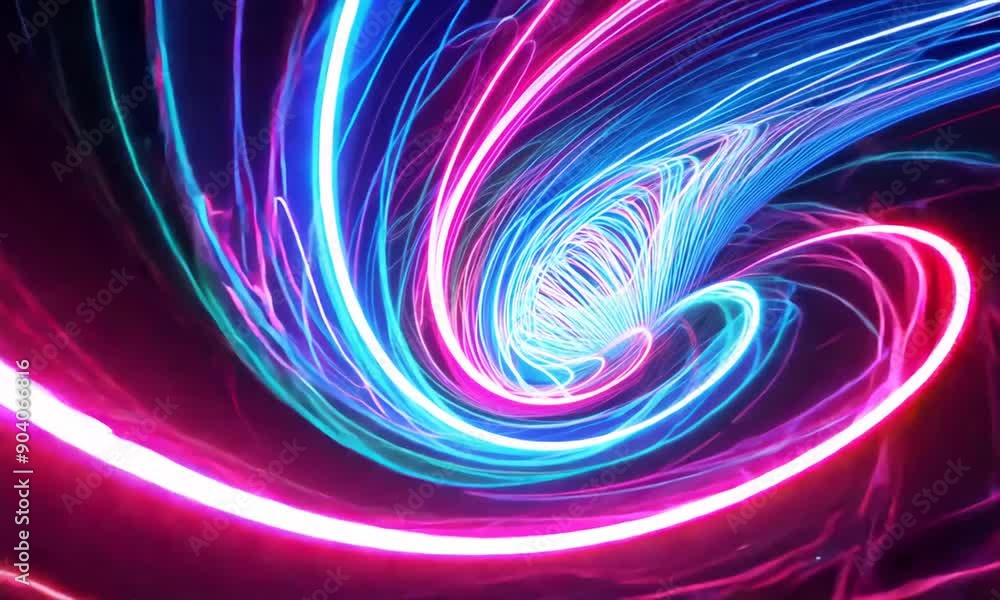 Cosmic Whirlpool: A vibrant vortex of neon light streaks through the darkness, creating a mesmerizing spectacle of energy and motion. Cosmic Whirlpool: A vibrant vortex of neon light streaks through the darkness, creating a mesmerizing spectacle of energy and motion.