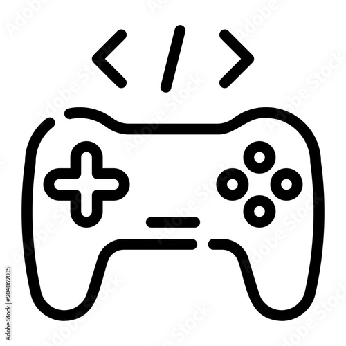 game development line icon